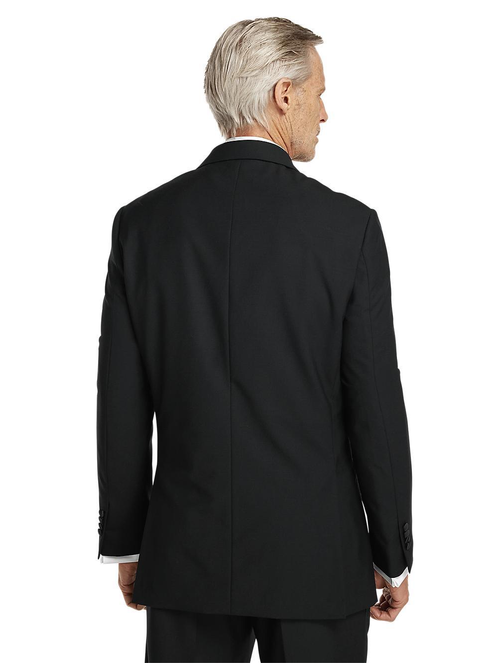 Wool Stretch Peak Lapel Tuxedo - Black Product Image