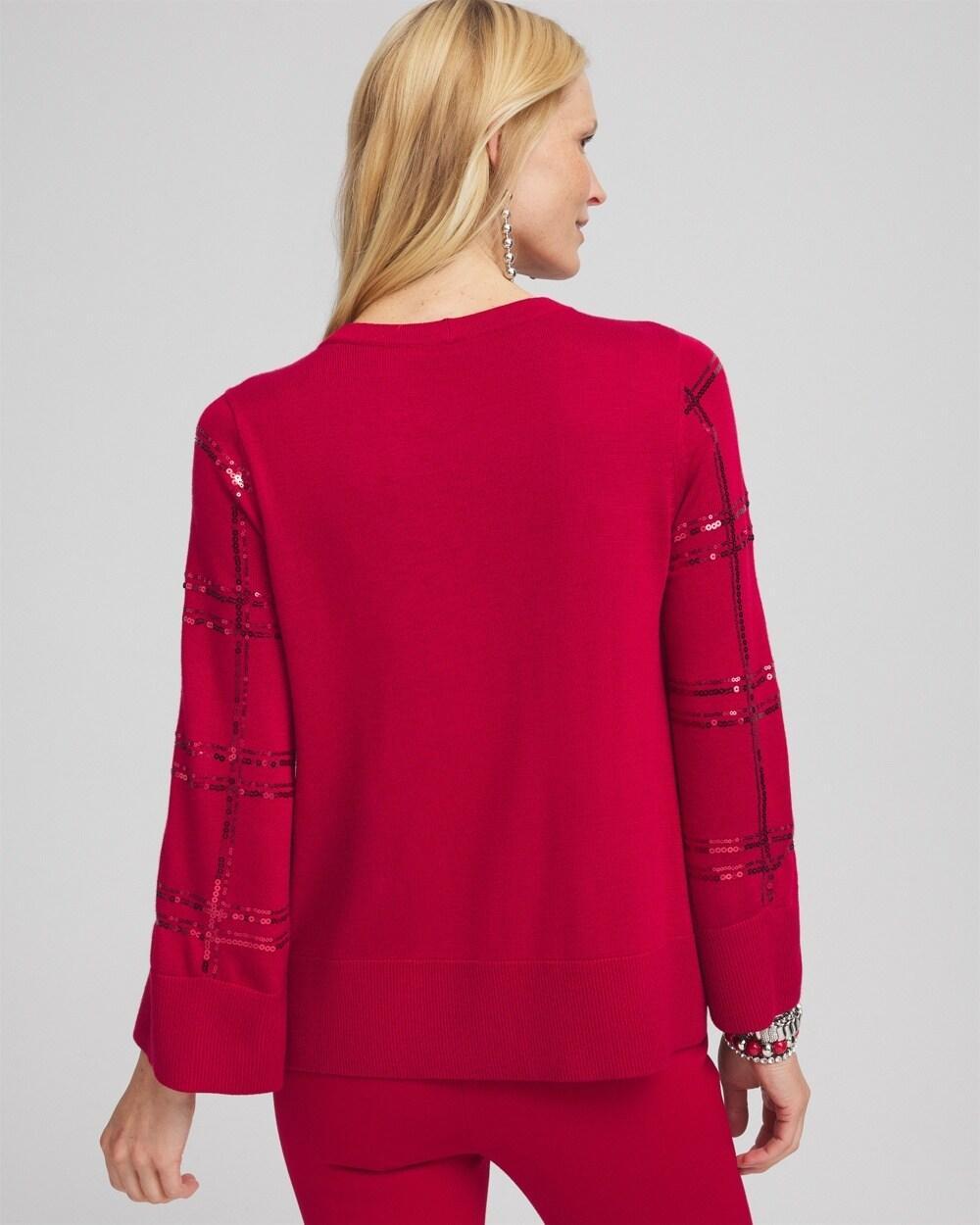 Floral Sequin Dolman Sleeve Sweater Product Image