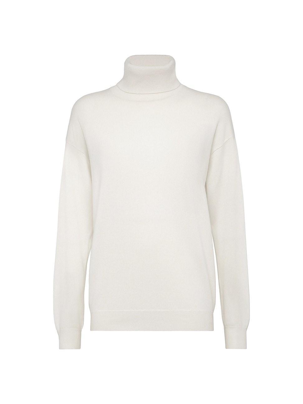 Womens Cashmere Turtleneck Sweater with Monili Product Image