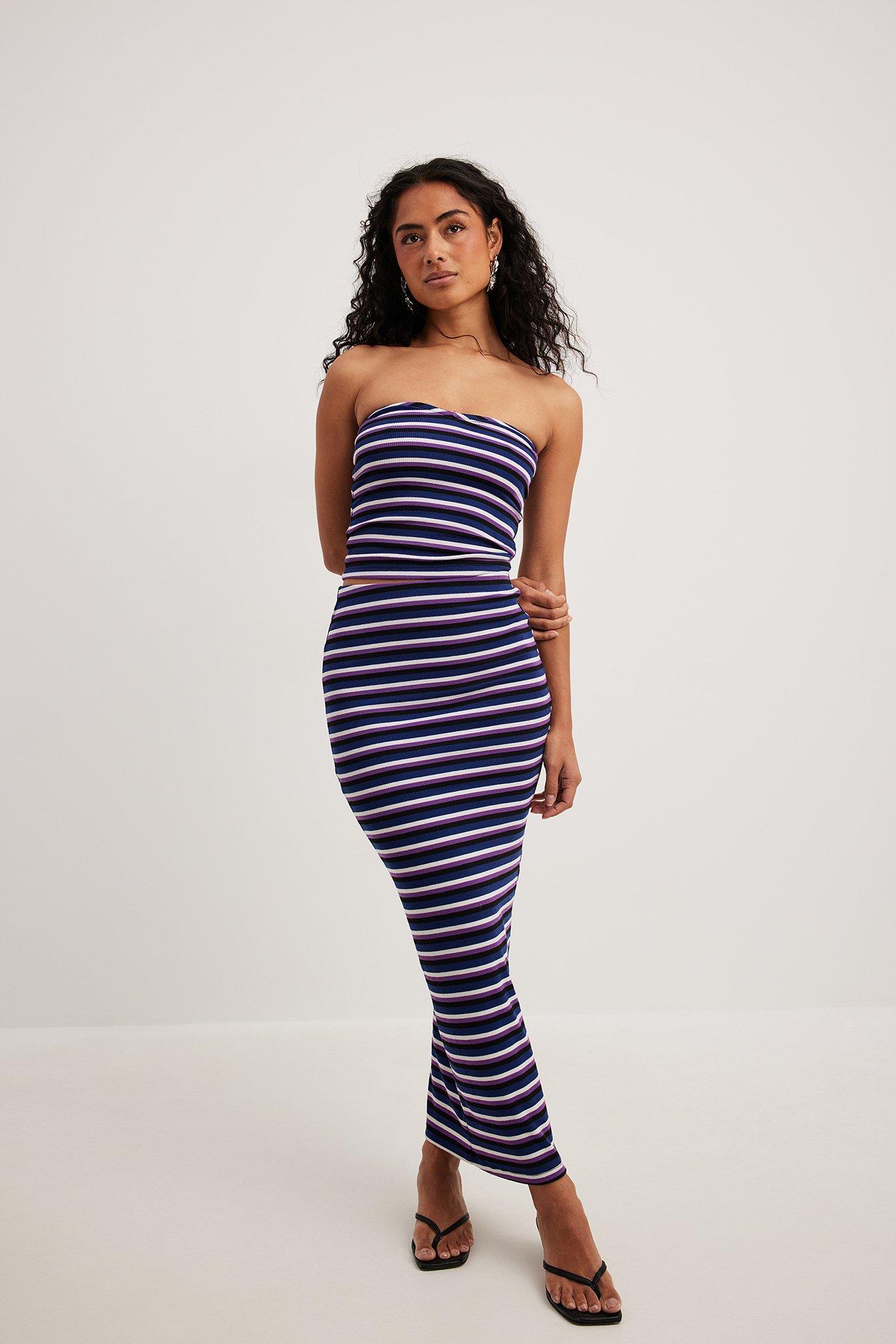 Mid Waist Stripe Skirt Product Image