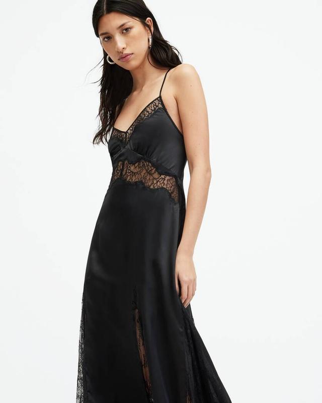 Jasmine Silk Blend Lace Maxi Slip Dress Product Image