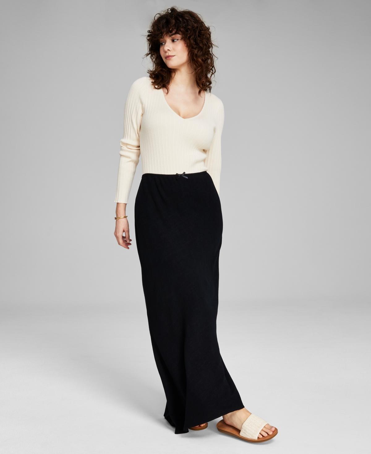 And Now This Womens Linen-Blend Maxi Skirt, Created for Macys product image