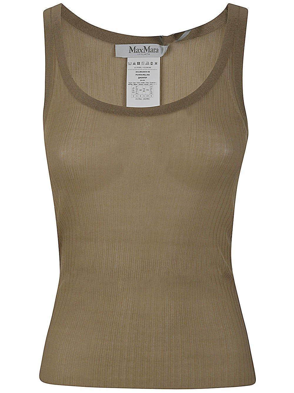 Bastia Silk Tank Top Clothing In Brown Product Image