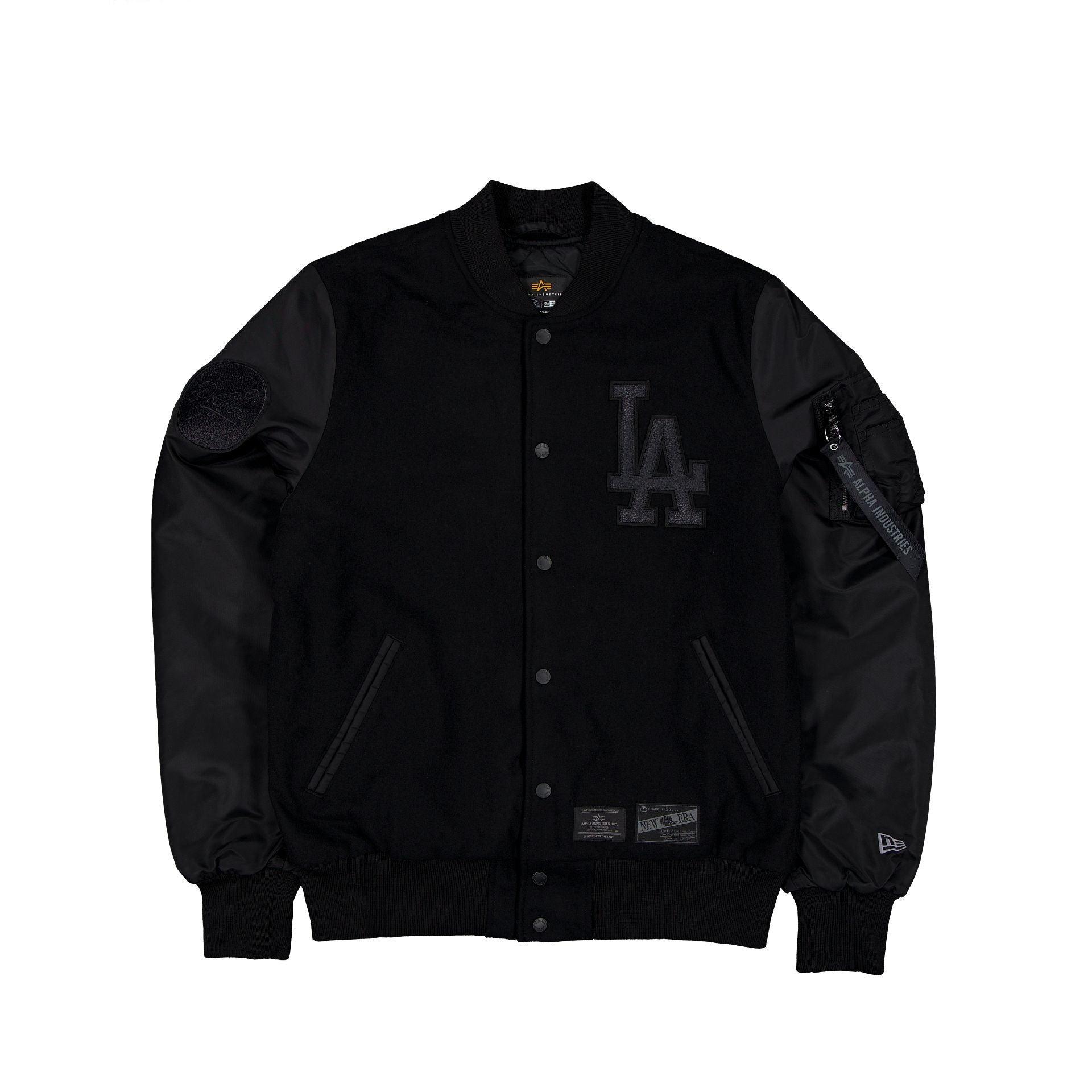 Alpha Industries x Los Angeles Dodgers MA-1 Wool Varsity Jacket Black Male Product Image