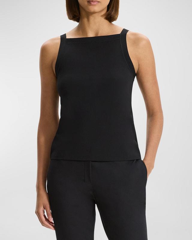 Square-Neck Rib-Trim Tank Top Product Image