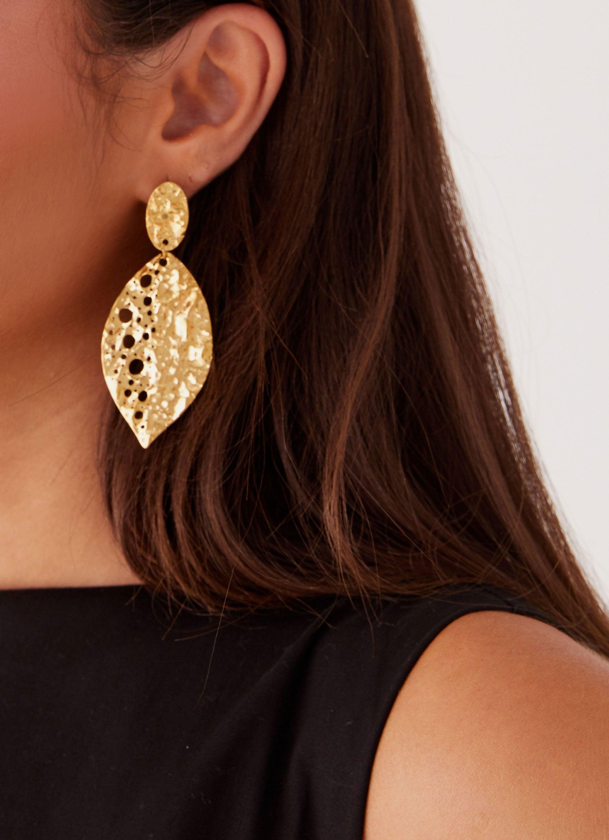 Palm Earrings - Gold Product Image