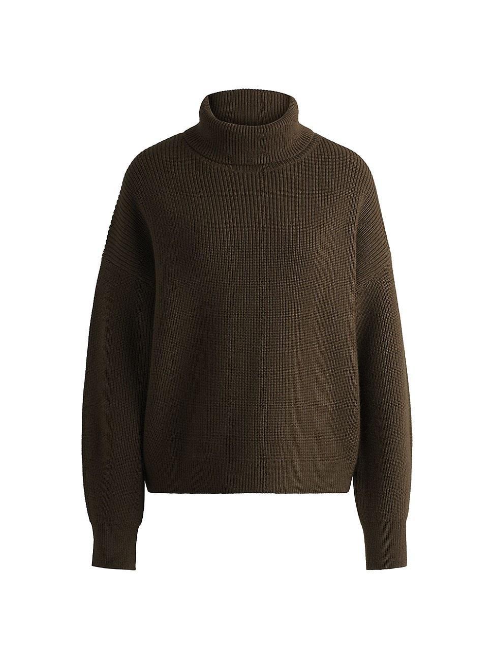 Womens Ribbed Rollneck Sweater in Wool Product Image