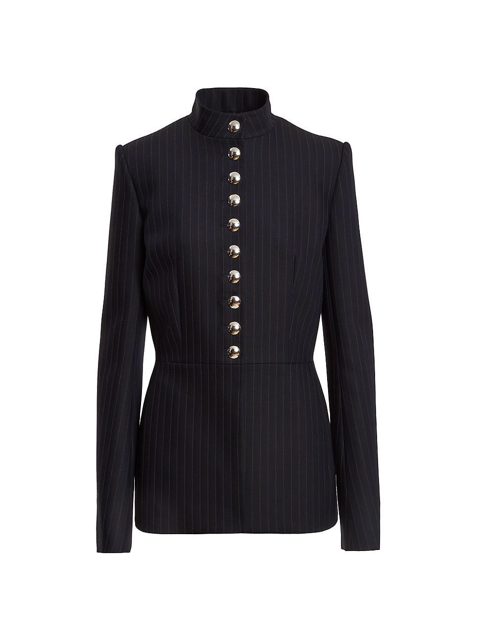 Womens Samuel Pinstriped Wool-Blend Jacket Product Image