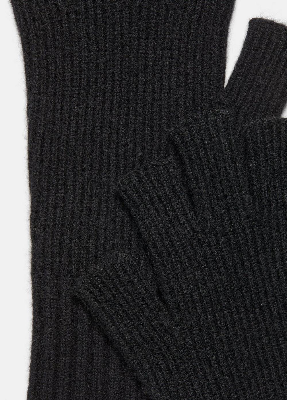 Wool-Cashmere Rib-Knit Fingerless Glove Product Image