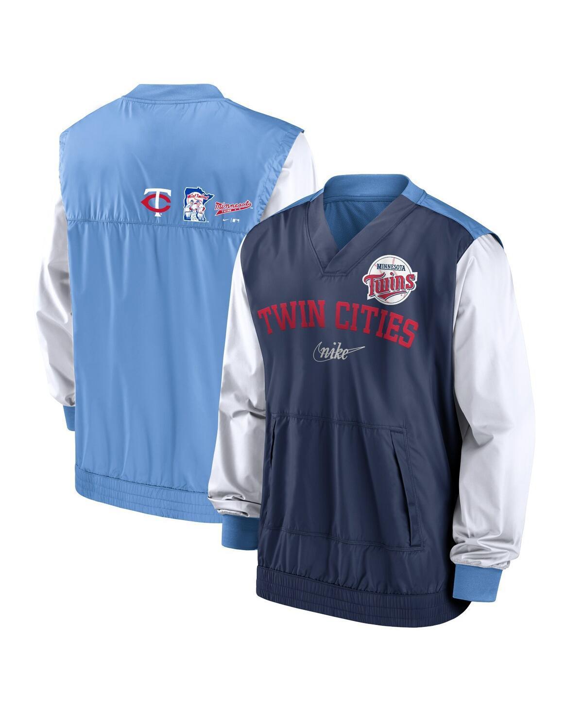 Mens Nike White Minnesota Twins Rewind Warmup V-Neck Pullover Jacket - White Product Image