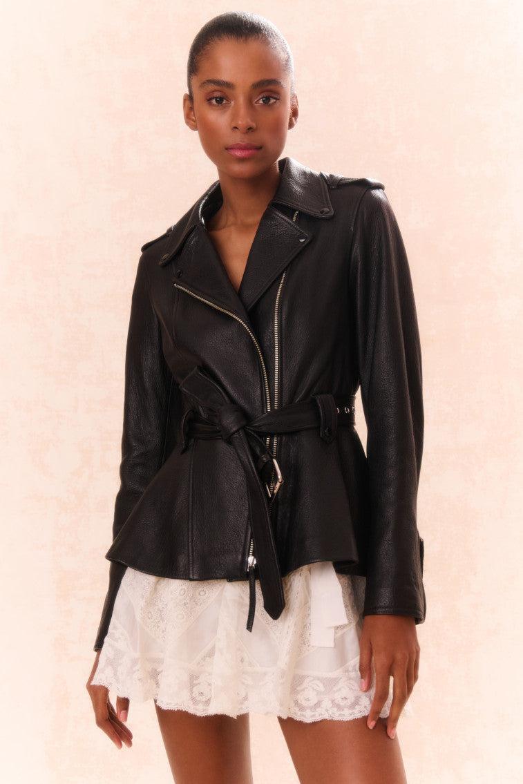 Montine Lamb Leather Moto Jacket product image