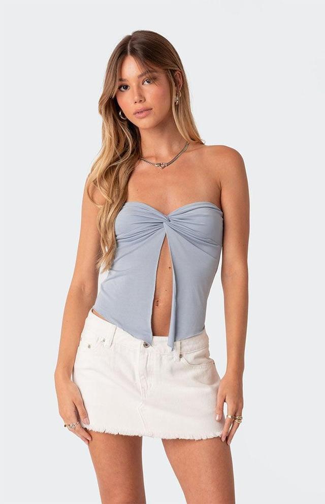 Edikted Womens Twisted Split Front Tube Top - Bluemall Product Image