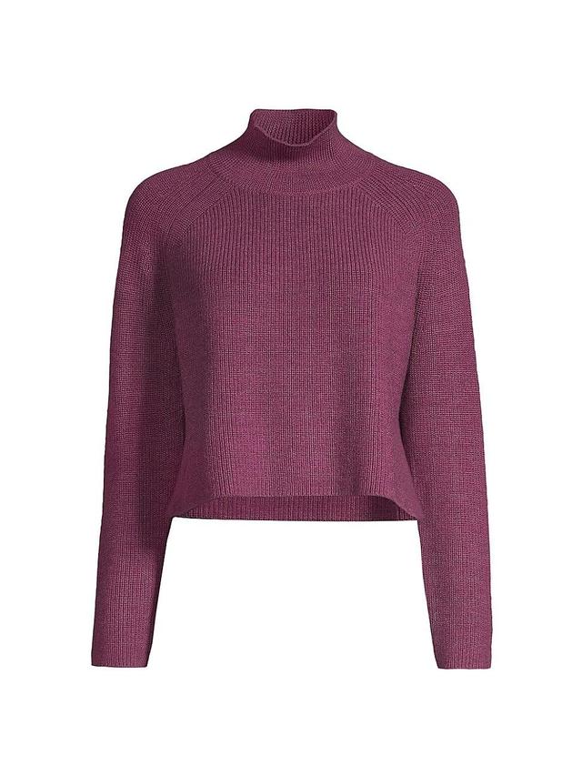 Womens Cropped Wool Turtleneck Product Image