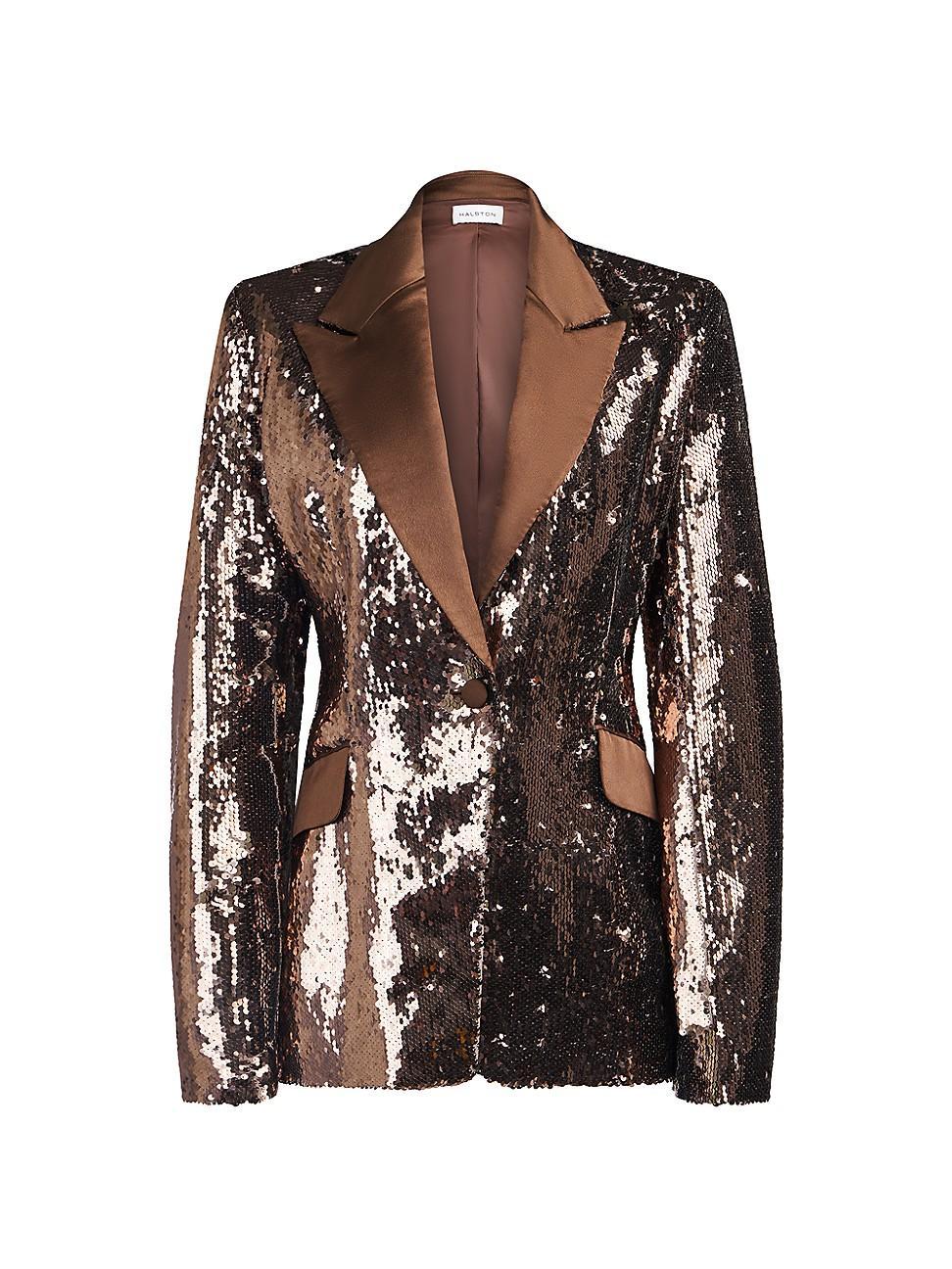 Womens Ameri Sequin-Embellished Single-Breasted Blazer Product Image