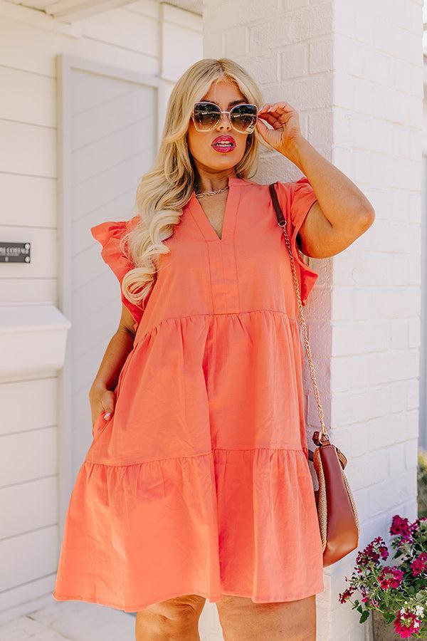 Front Porch Swinging Dress In Orange Curves Product Image