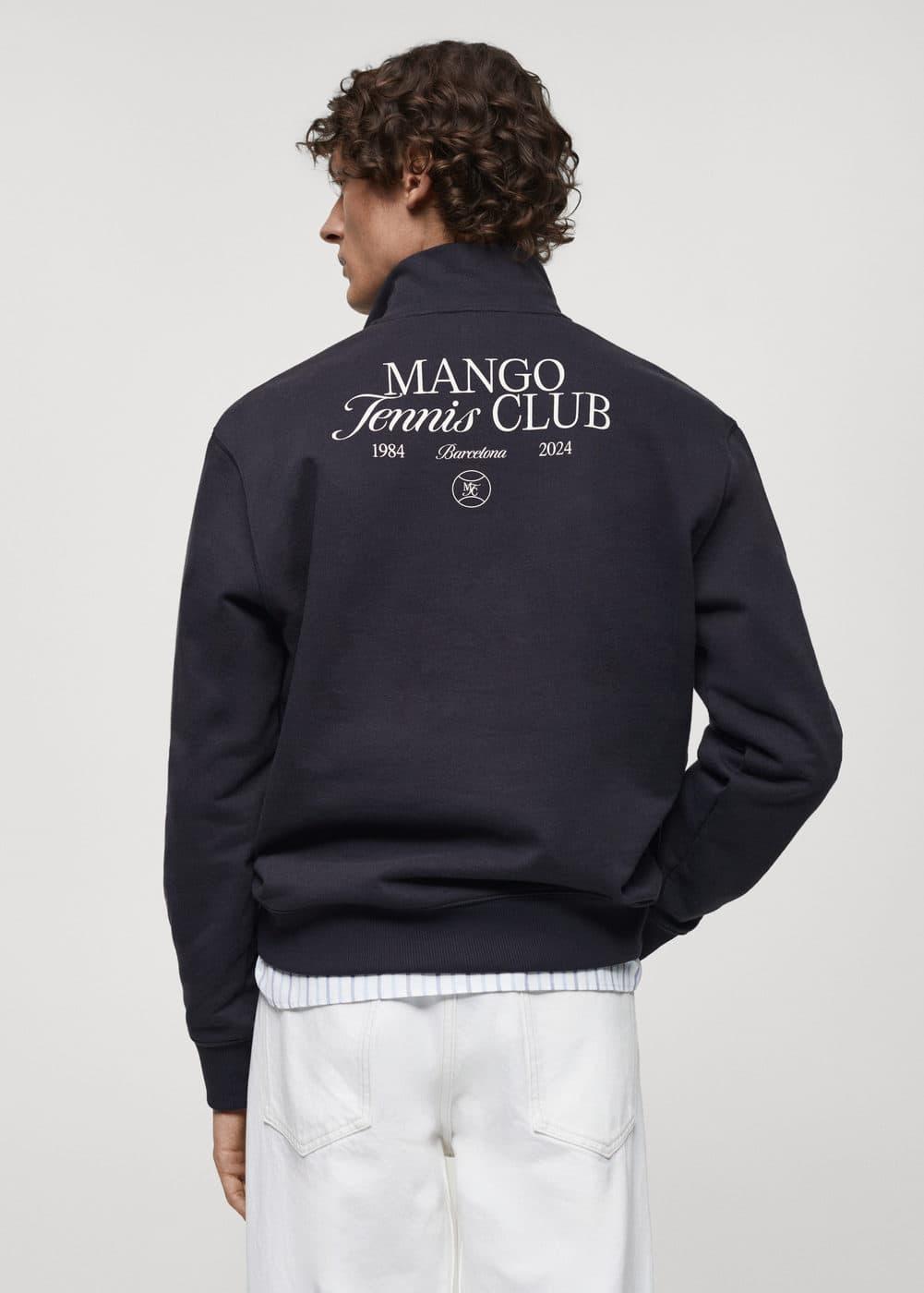 MANGO MAN - Printed sweatshirt with zipper dark navyMen Product Image