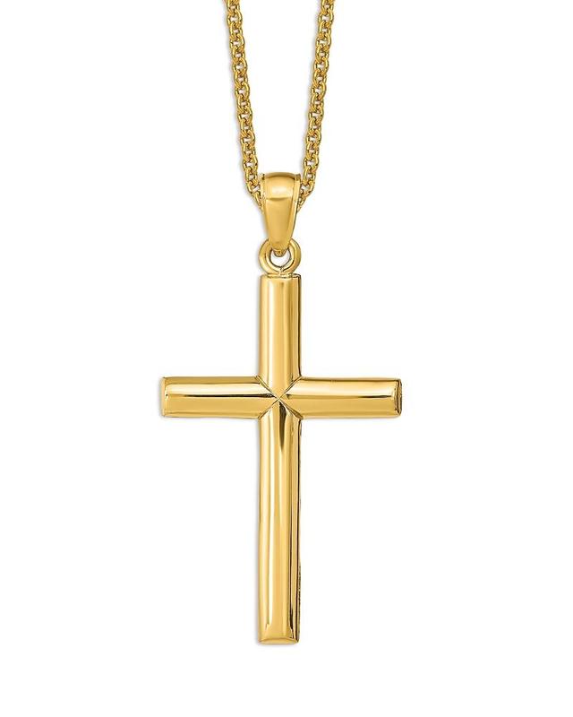 Bloomingdales Mens Polished Cross Pendant Necklace in 14K Yellow Gold, 20 - 100% Exclusive Product Image