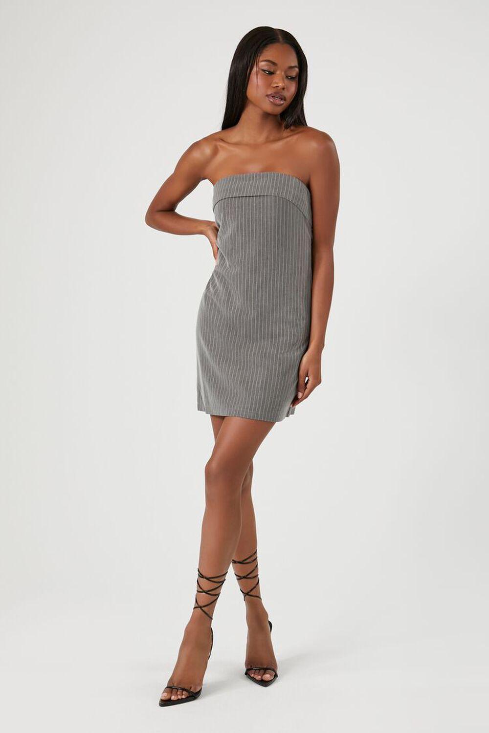 Pinstriped Strapless Mini Dress | Forever 21 Product Image