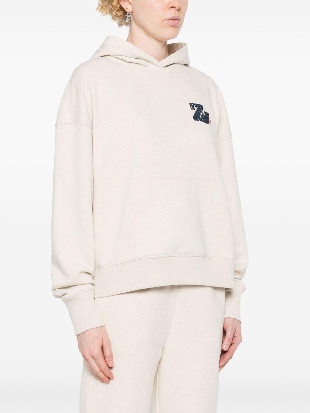 logo-embellished mélange hoodie Product Image