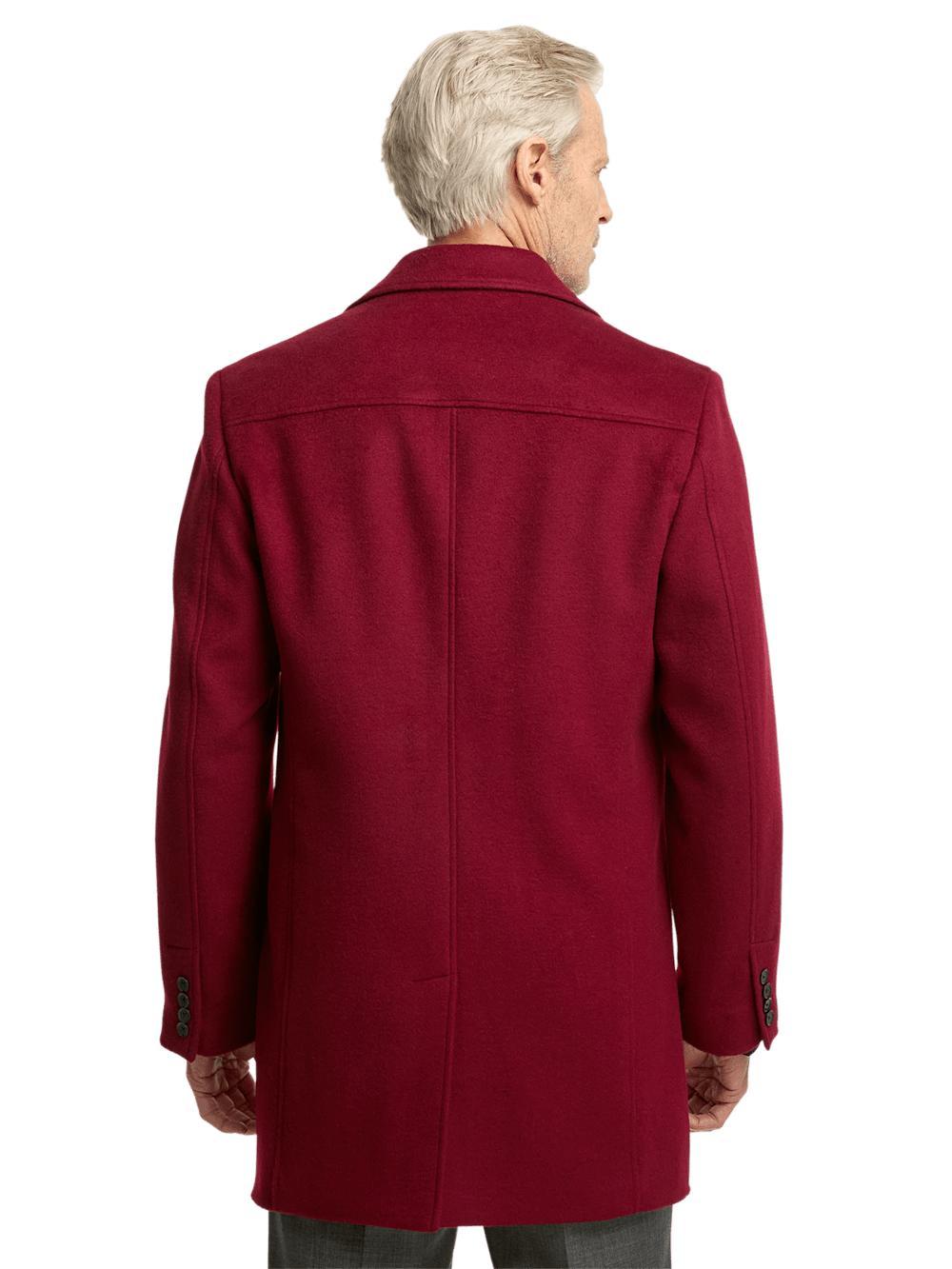 Wool Single Breasted Topcoat - Red Product Image