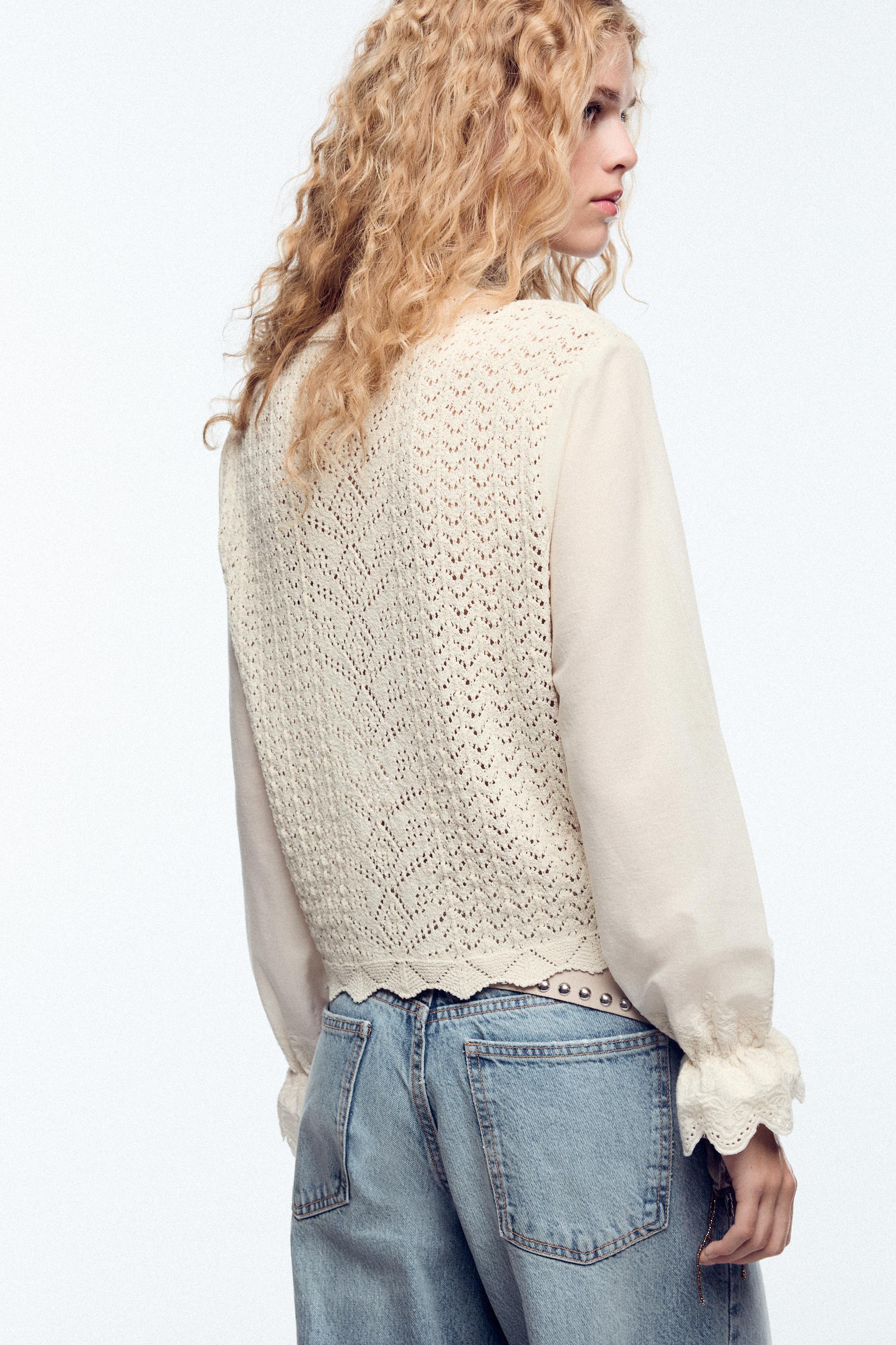 COMBINATION POINTELLE KNIT TOP Product Image