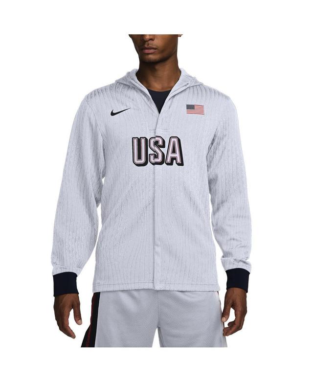 Nike Mens White Usa Basketball 224 Summer Authentic On-Court Game Full-Zip Jacket Product Image