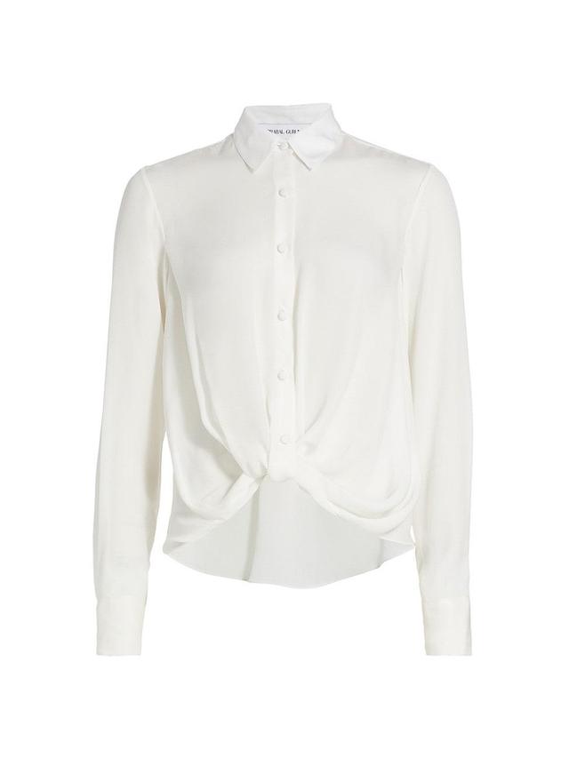 Womens Twist-Front Button-Front Blouse Product Image