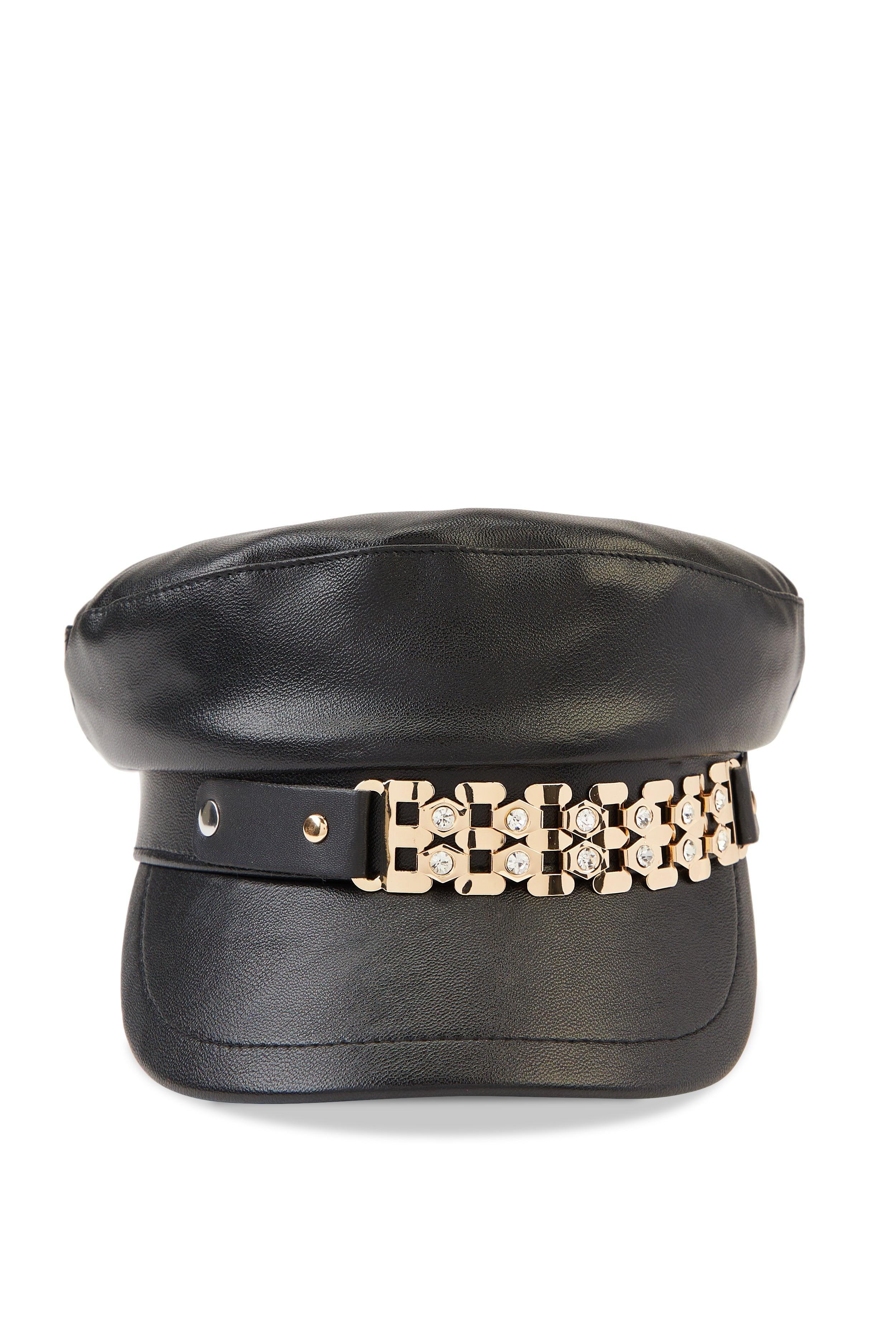 Metallic Rhinestone Detail Cabbie Hat Female Product Image