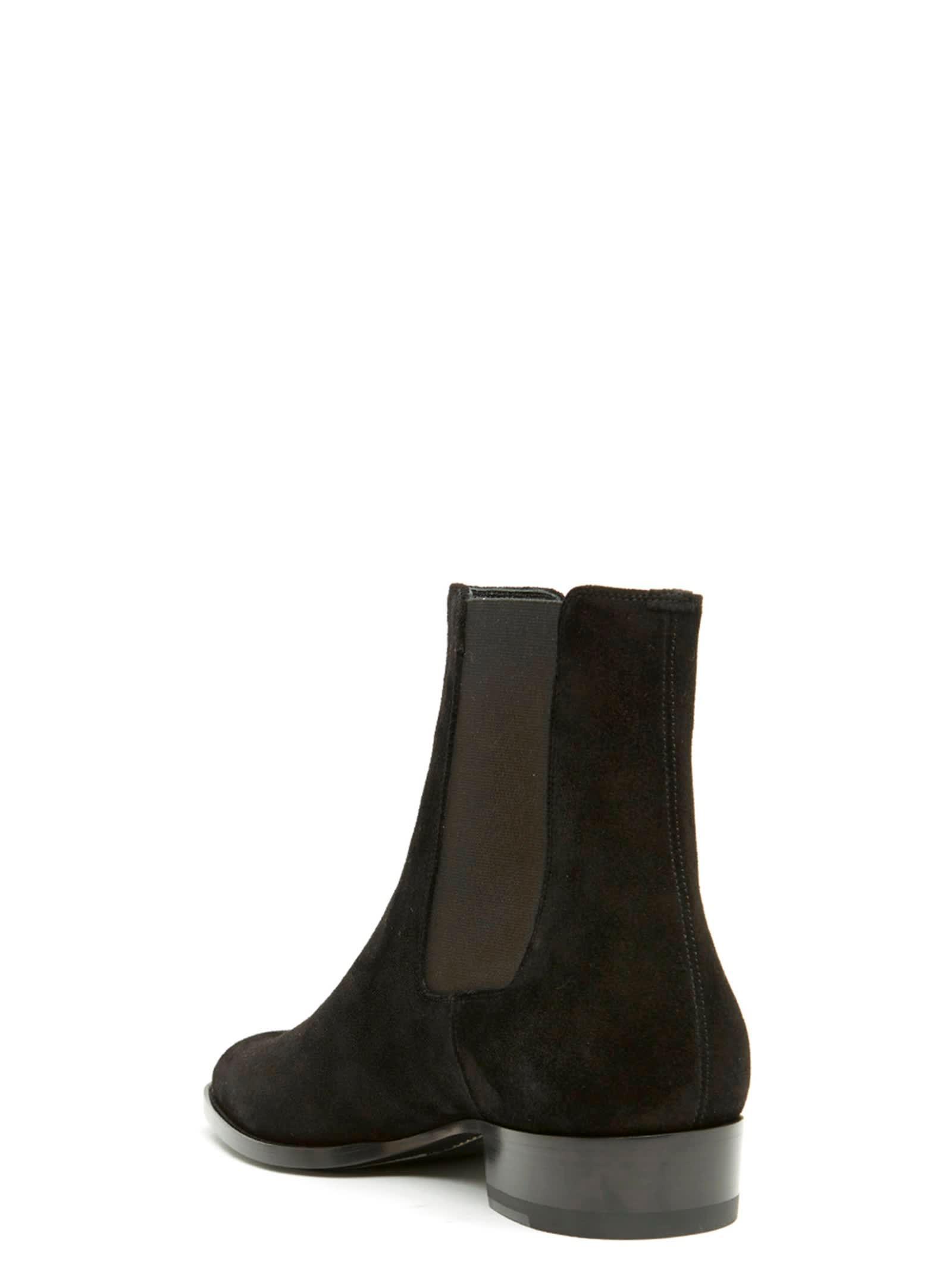 SAINT LAURENT Wyatt 30 Suede Boot In Black Product Image