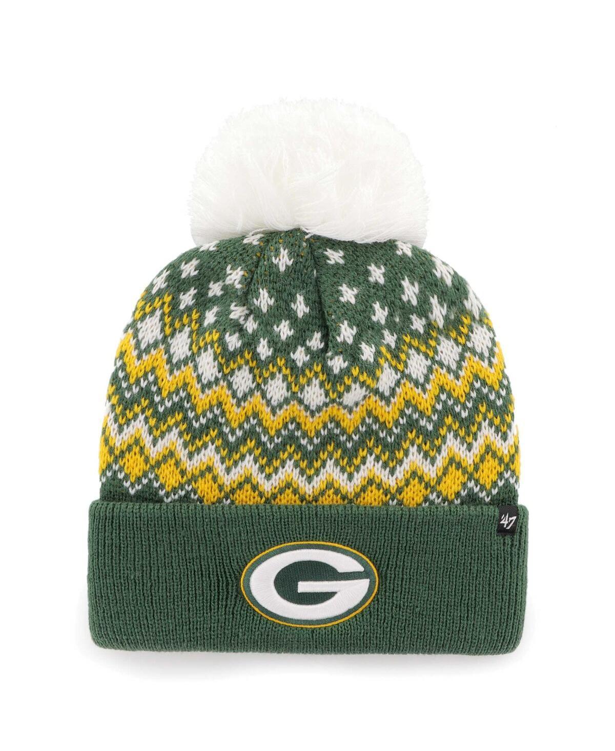 Womens 47 Brand Green Green Bay Packers Elsa Cuffed Knit Hat with Pom Product Image