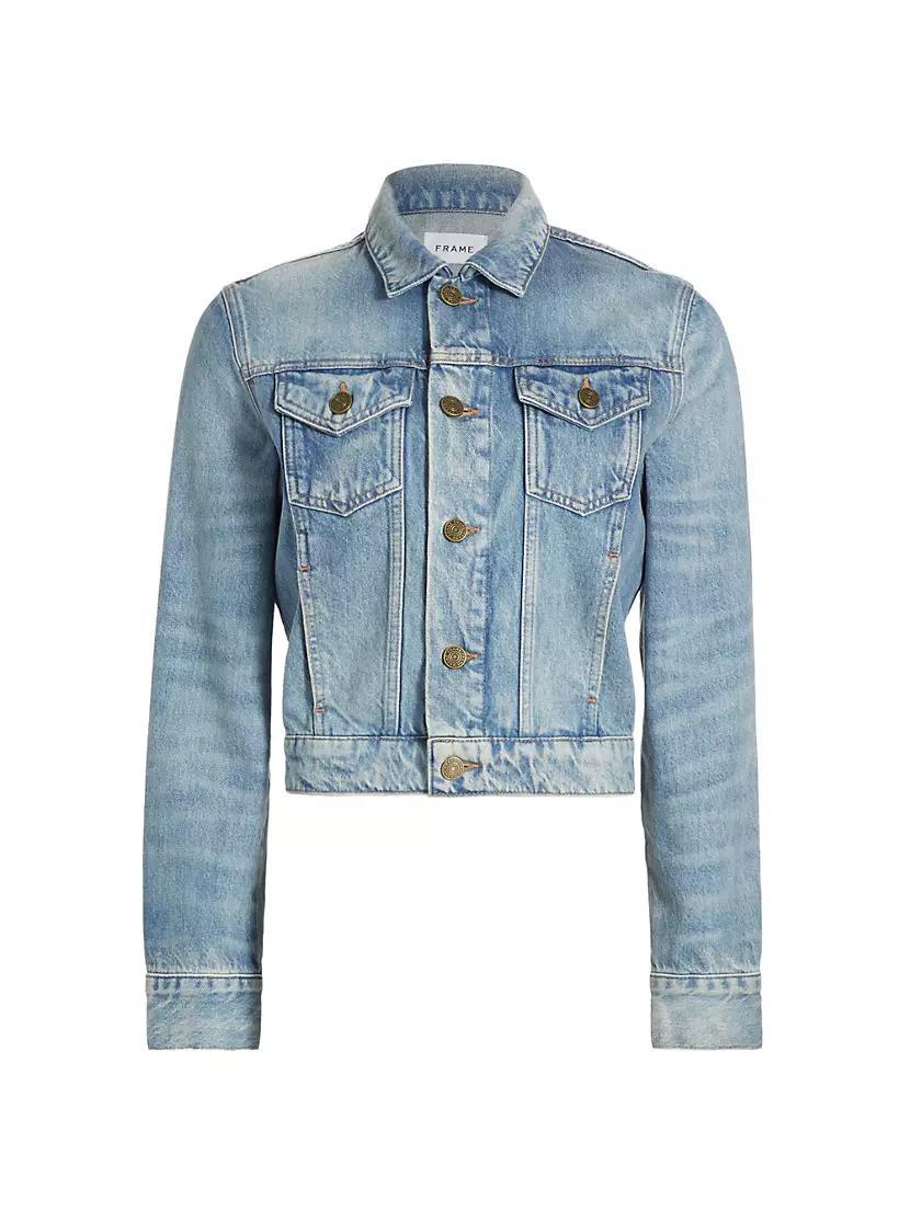 Denim Shrunken Trucker Jacket Product Image