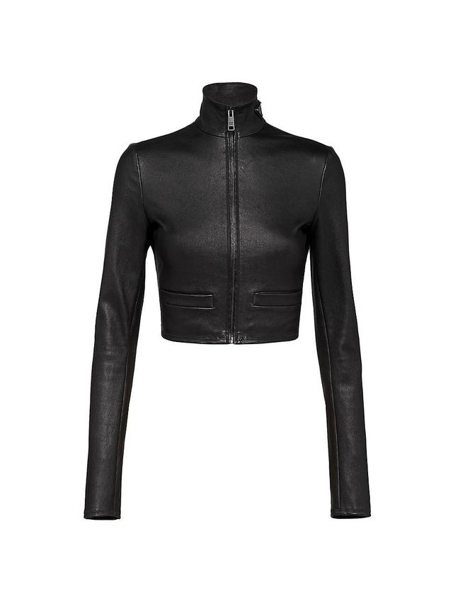 Womens Stretch Nappa Leather Jacket Product Image