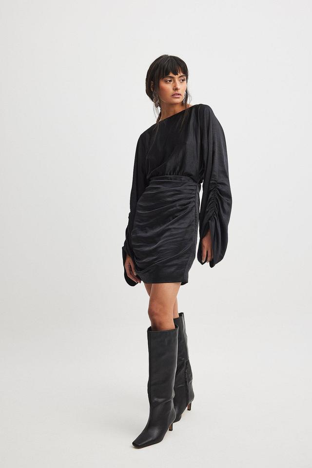 Draped Detail Satin Dress Product Image