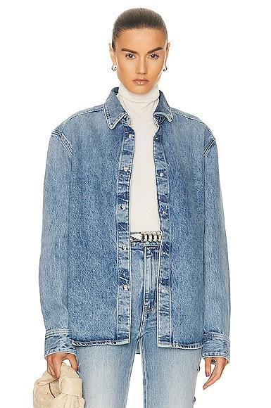 KHAITE Argo Snap-front Denim Top In Bryce Product Image