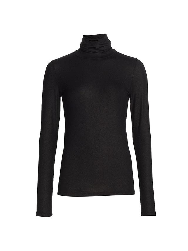 Womens Soft Touch Metallic Turtleneck Sweater Product Image