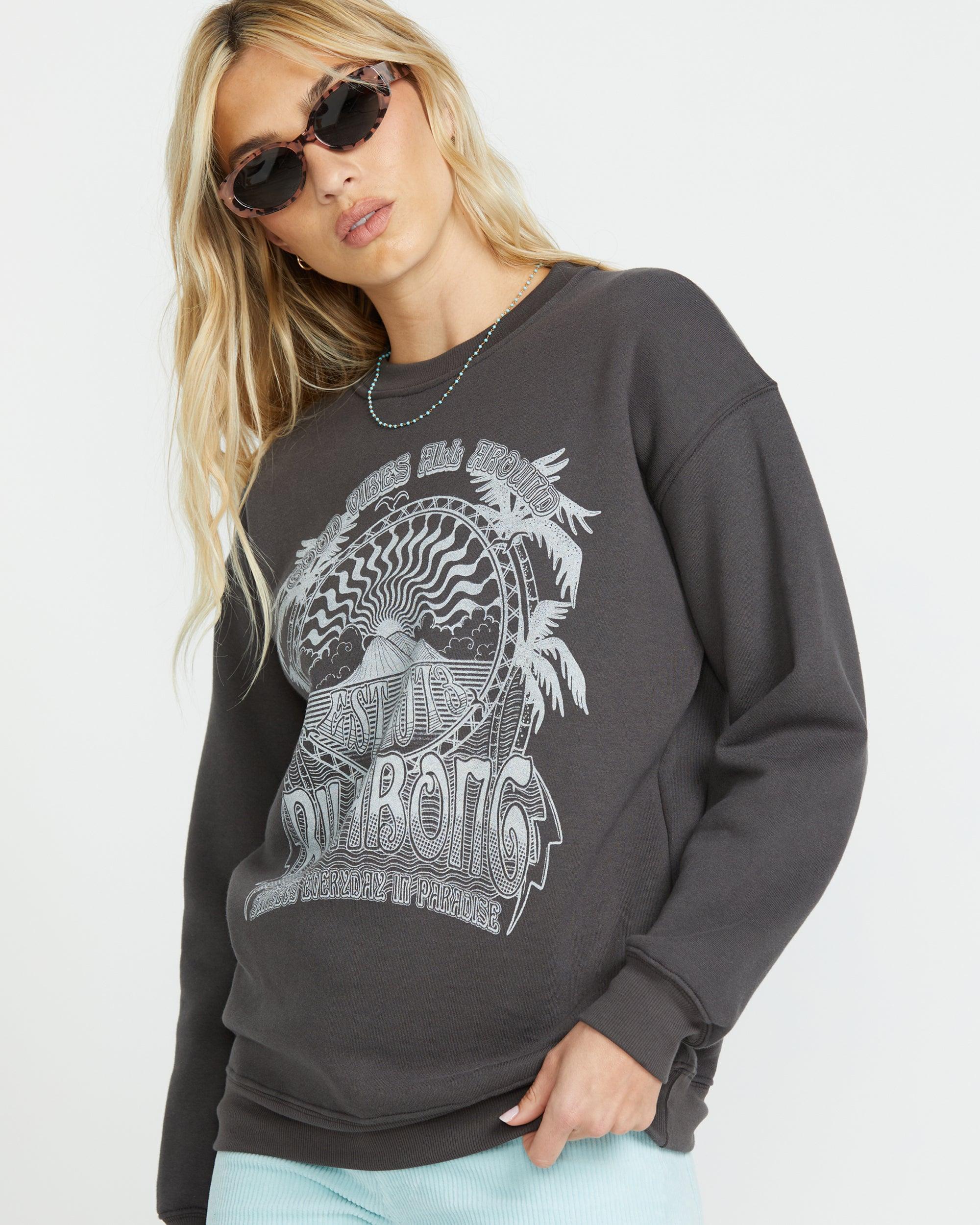 Palm Classics Crew Sweatshirt - Off Black Female Product Image