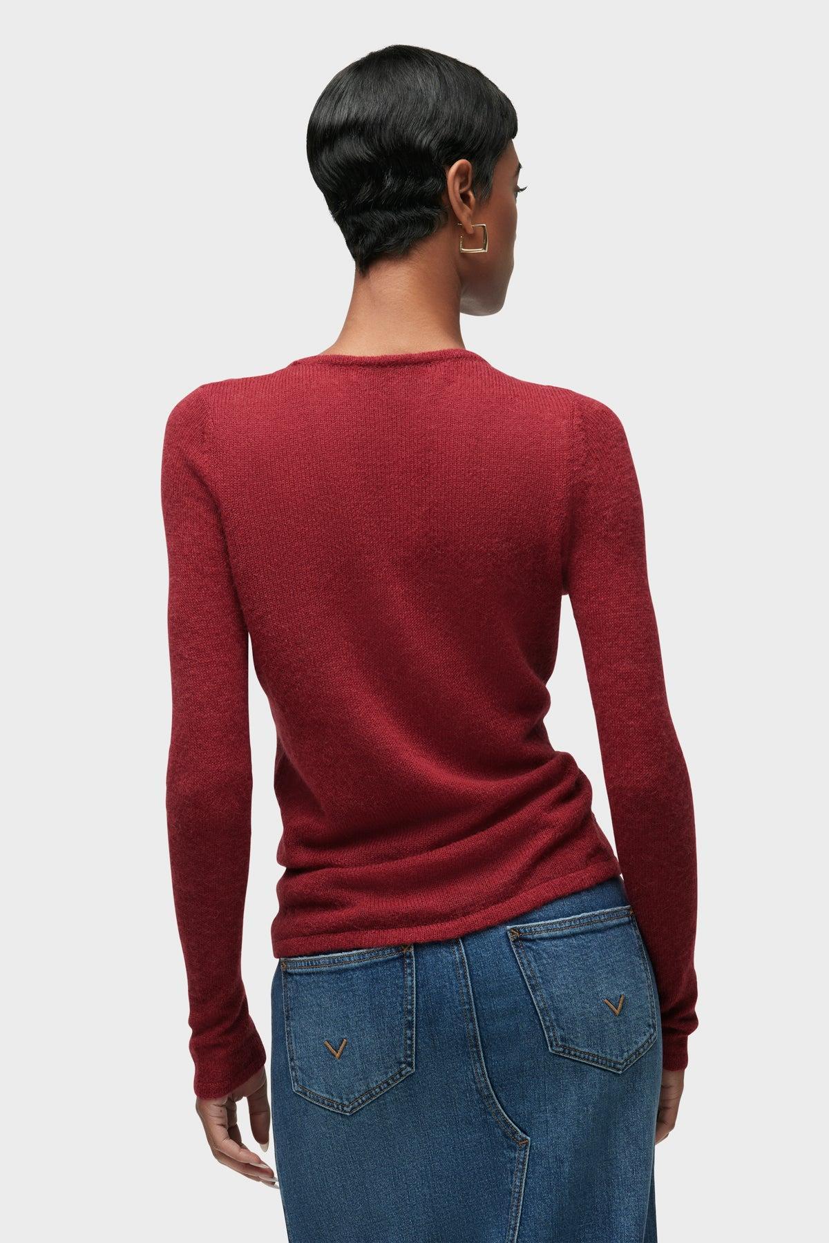 Ruched Long Sleeve Sweater Female Product Image