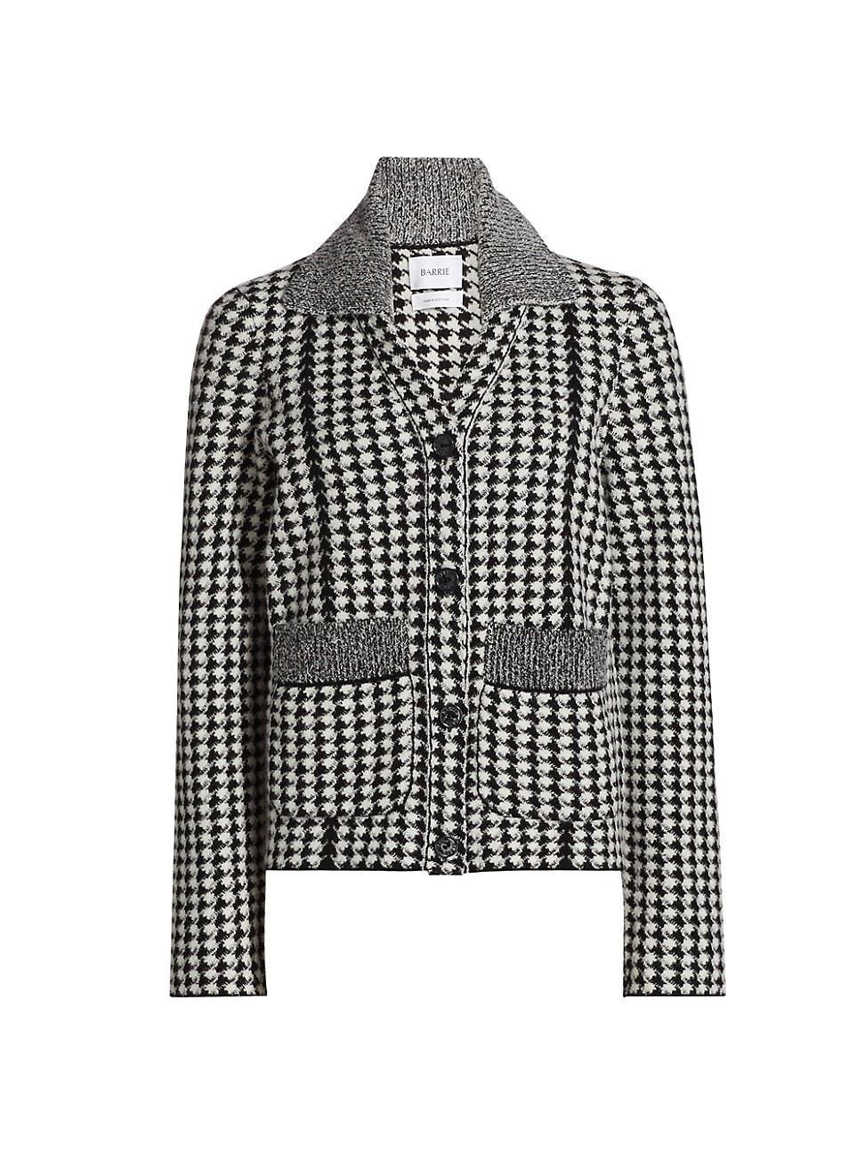 Womens Houndstooth Cashmere-Blend Jacket Product Image