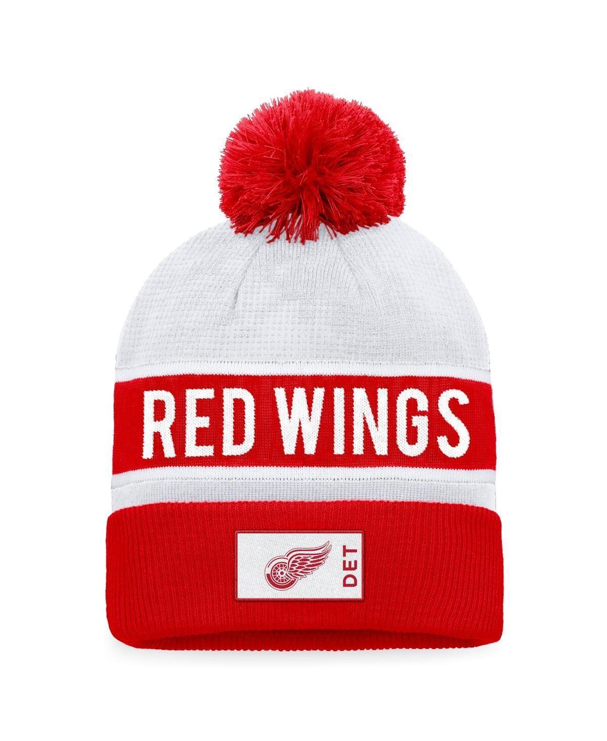 Mens Fanatics Red Detroit Red Wings Authentic Pro Rink Cuffed Knit Hat with Pom - Red Product Image