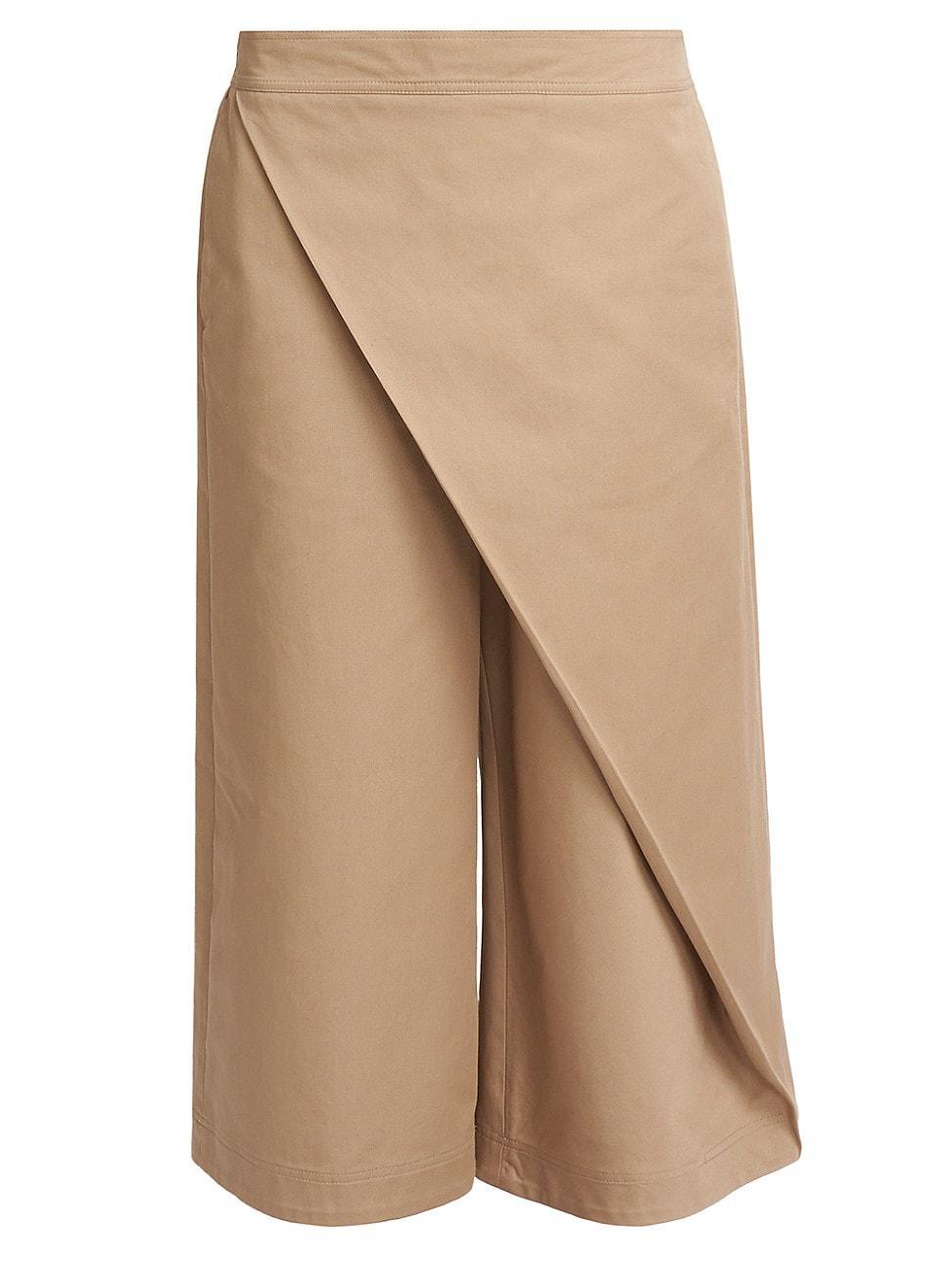 Womens Wide-Leg Cotton Wrap Pants product image