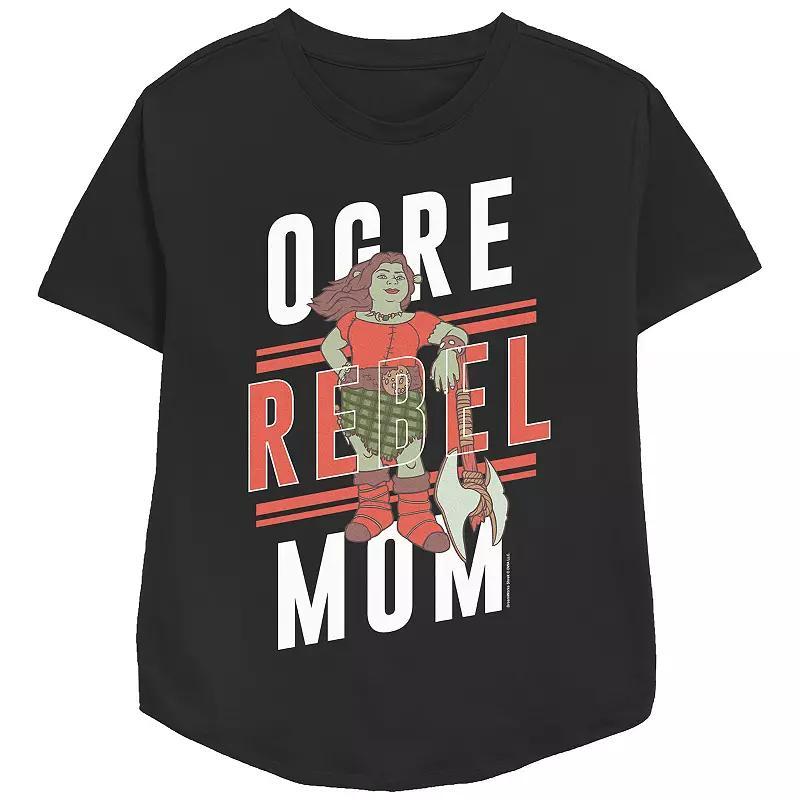 Womens Shrek Ogre Rebel Mom Relaxed Fit Graphic Tee Product Image