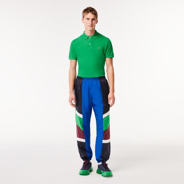 Men's Mixed Material Colorblock Sweatpants Product Image