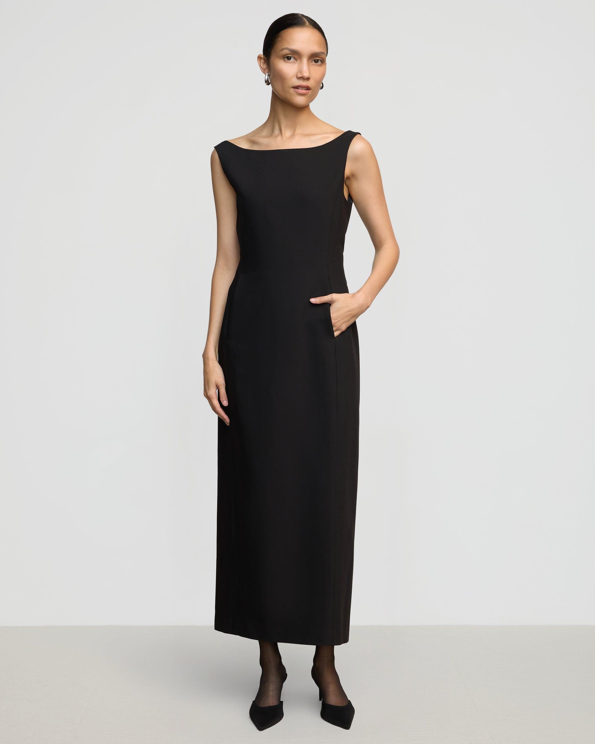 Thanya Wide-Neck Split-Back Dress Product Image