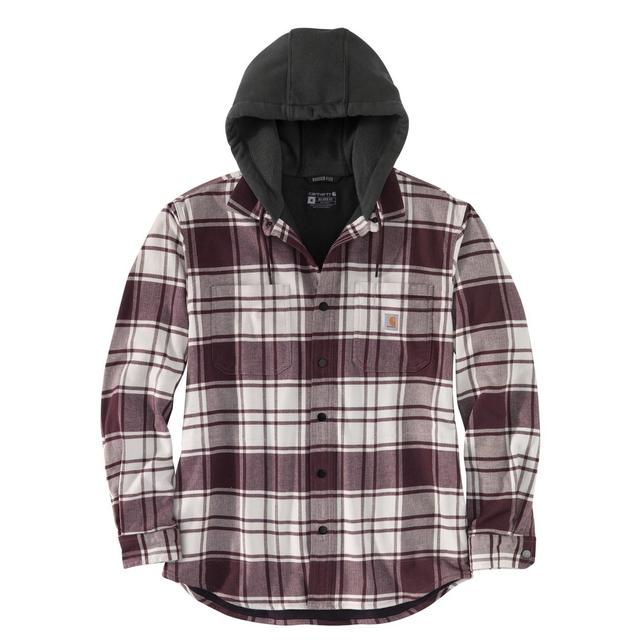 Carhartt 105621 Rugged Flex® Relaxed Fit Flannel Hooded Shirt Jacket - Fleece Lined Product Image