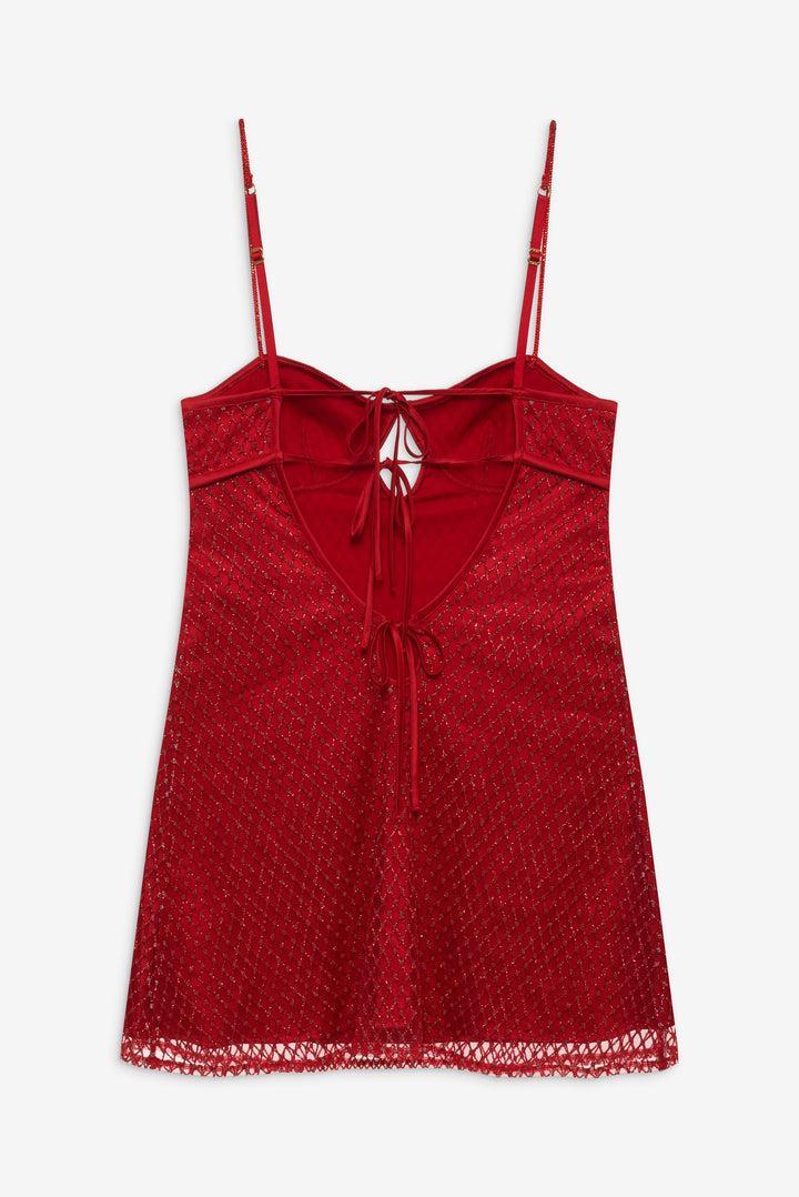 Glitter Slip Dress — Red Product Image