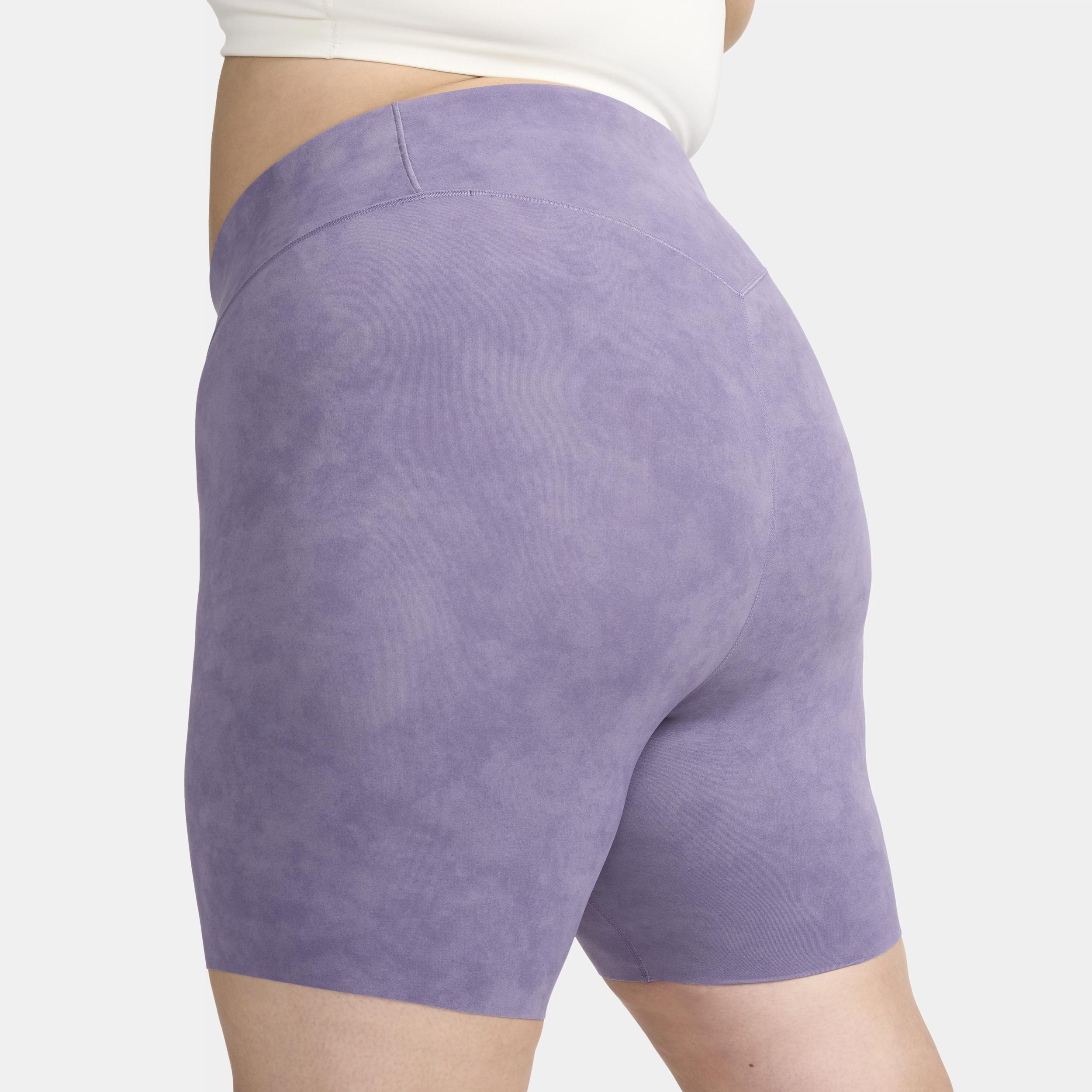 Nike Womens Zenvy Tie-Dye Gentle-Support High-Waisted 8 Biker Shorts (Plus Size) product image