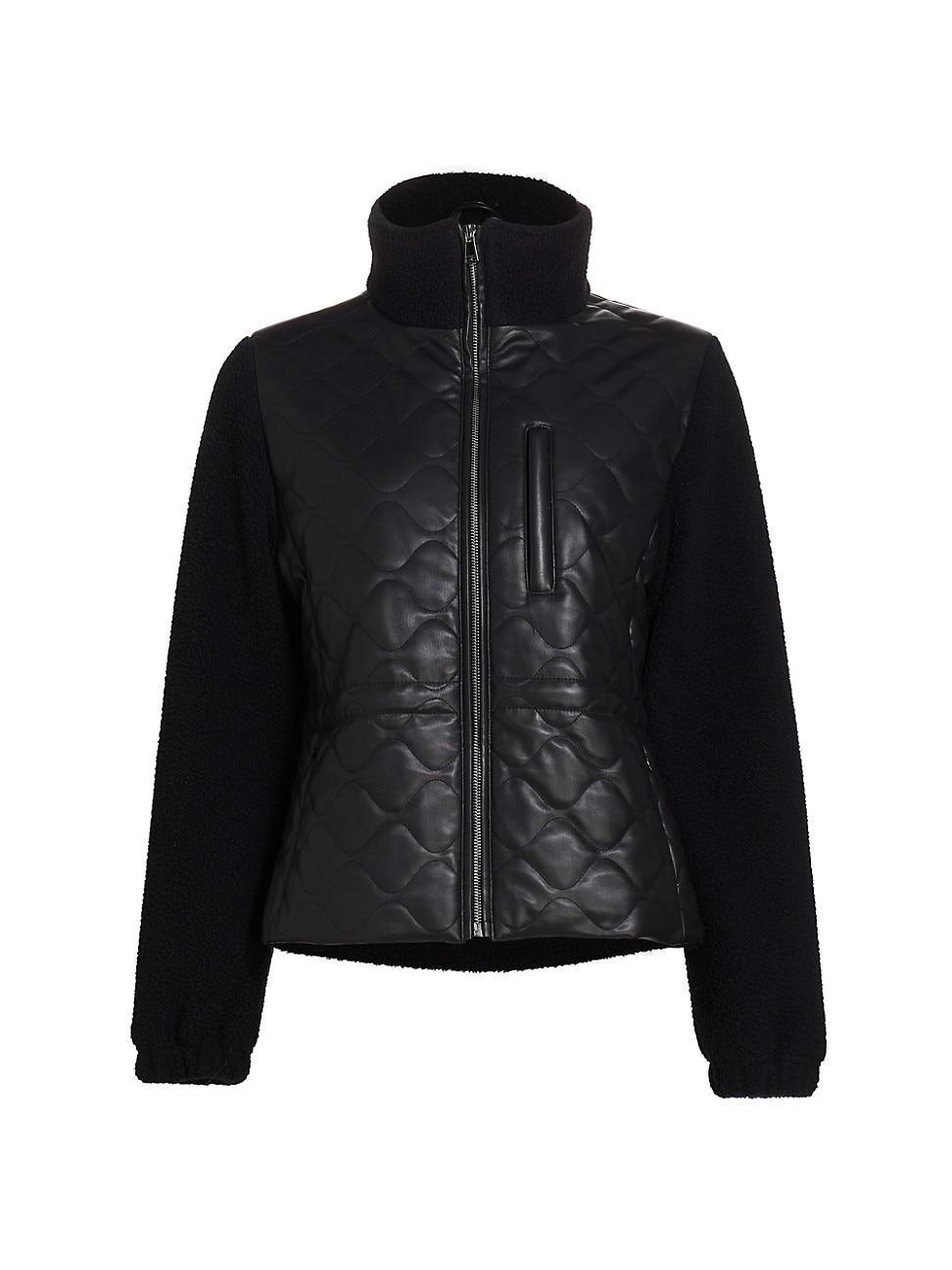 Womens Lanie Mixed Media Quilted Jacket Product Image