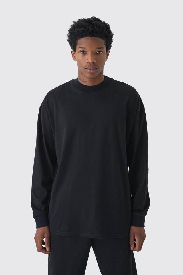 Oversized Extended Neck Heavyweight Long Sleeve T-shirt | boohooMAN USA Product Image