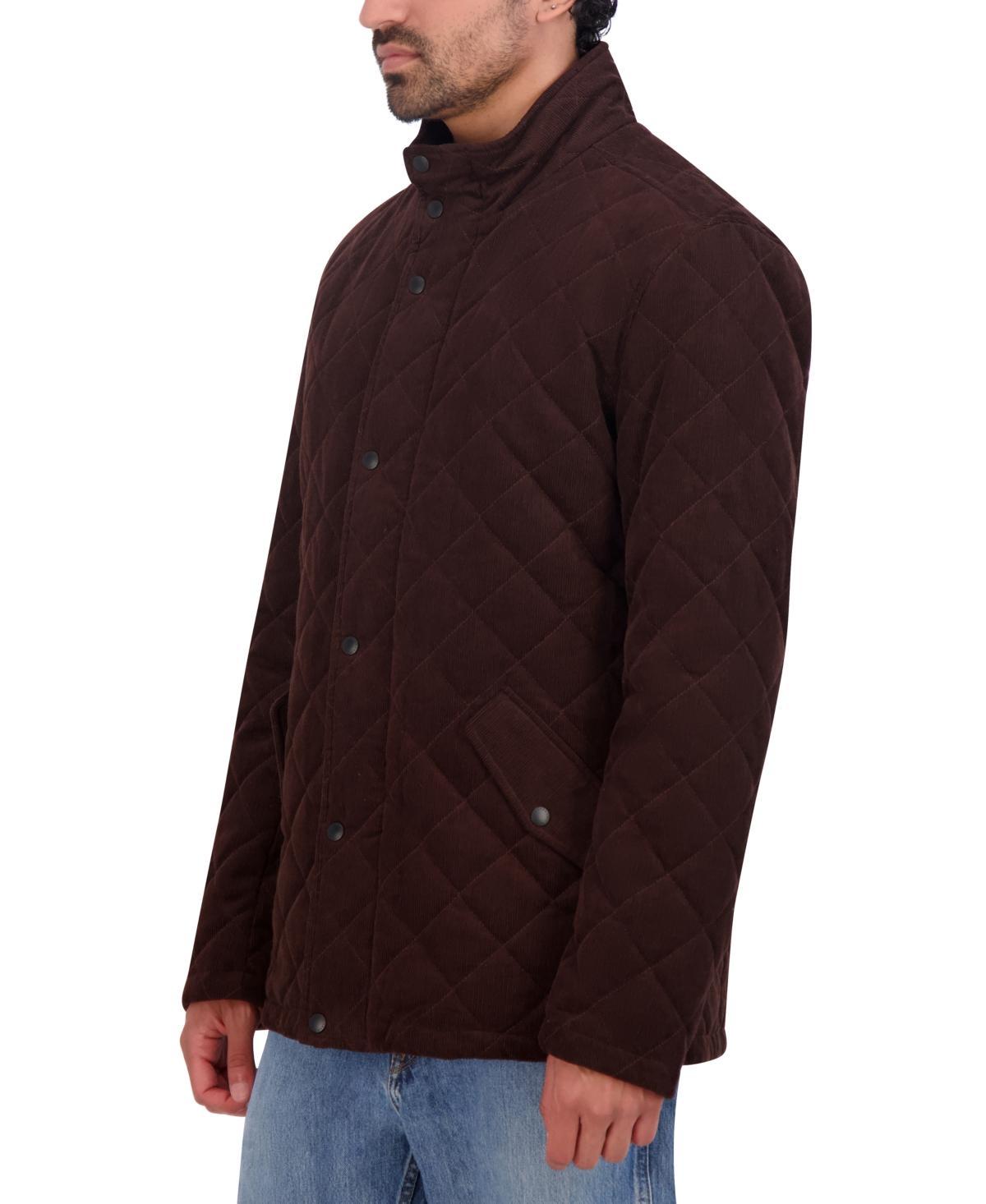 Cole Haan Mens Mockneck Quilted Corduroy Jacket - Olive Product Image