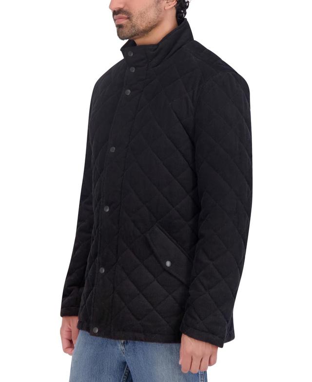 Cole Haan Mens Mockneck Quilted Corduroy Jacket - Olive Product Image